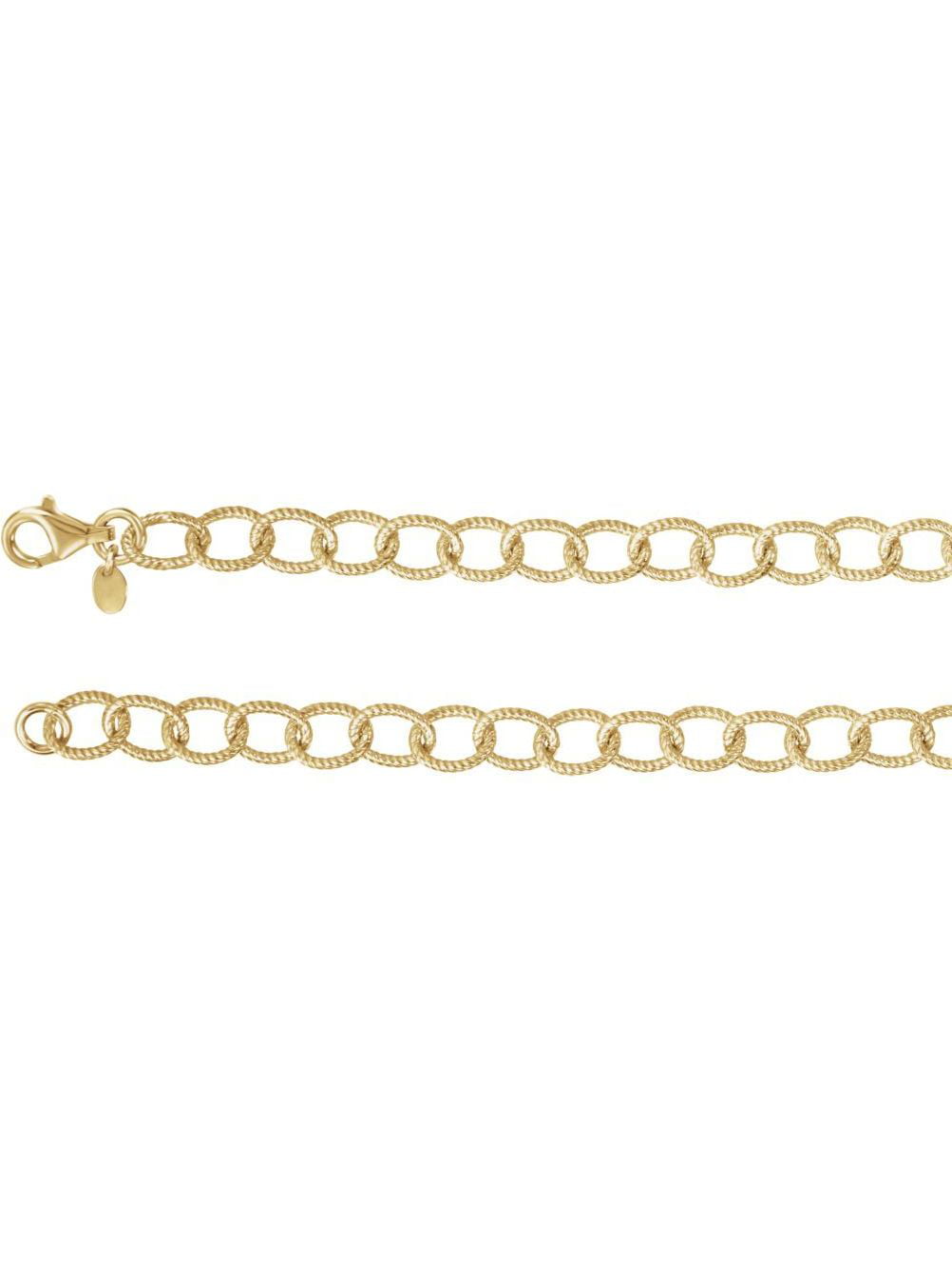 24K Yellow Vermeil 6mm Knurled Cable 18 Chain