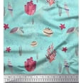 thumbnail image 1 of Soimoi Moss Georgette Fabric Coral,Shell & Sea Turtle Ocean Printed Craft Fabric by the Yard 42 Inch Wide, 1 of 1