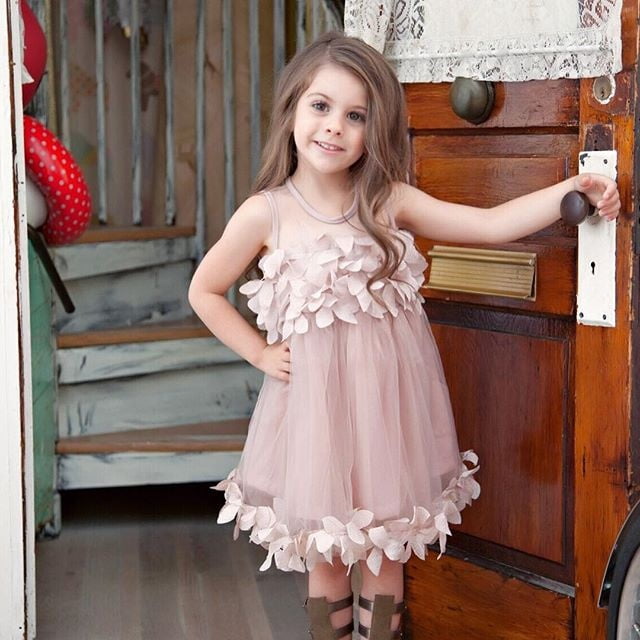 Toddler Kid Baby Girl Floral Wedding Pageant Party Princess Lace Dress Sundress 