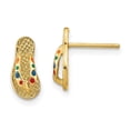 thumbnail image 5 of 14k Yellow Gold with  Multi-Color Enamel Flip-Flop Earrings, 5 of 7