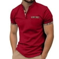 thumbnail image 1 of Camiseta de manga corta con cuello alto y bolsillo en el pecho para hombre, primavera/verano, poliéster, prenda informal, 1 of 5