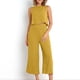 thumbnail image 5 of ICHUANYI Clearance2PC Fashion Woman Round Neck Solid Sleeveless Blouse +Loose Pockets Pants Sets(Yellow, S) ICHUANYI WER20232080500409, 5 of 7