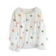 thumbnail image 2 of Pijama de manga larga para mujer, de invierno, grueso, liso, con botones, manga larga, cálido y terciopelo, para el hogar. Pijama de poliéster para mujer., 2 of 9