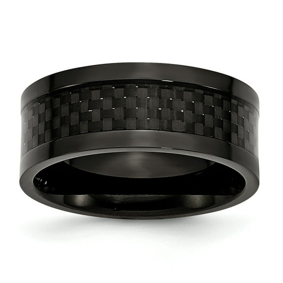 Titanium 9mm Black IP-plated w/Carbon Fiber Inlay Polished Band