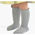 thumbnail image 4 of Baby Girls Knee High Socks Cotton Uniform Socks Tube Ruffled Stockings Newborn Infant Toddler (Pack of 3), 4 of 4