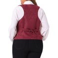 thumbnail image 4 of DARING DIVA Women's Plus Size Sleeveless Jacquard Vest 3X Burgundy, 4 of 7