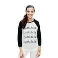 thumbnail image 2 of Thread Tank Gobble Gobble Unisex 3/4 Sleeves Baseball Raglan White Black 2X-Large, 2 of 4