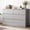 Gray, variant on White Dressers Bedroom Dresser 6 Drawer Storage Chest of Drawers Double Dresser Storage Side Cabinet Room Furniture for Bedroom Living Room
