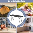 thumbnail image 2 of Topcobe 6 ft Portable Folding Table 350 LBS Fold-in-Half Table with HDPE Tabletop, Outdoor Camping Equipment for Travel, Picnic, Party-Black, 2 of 11