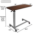 thumbnail image 2 of Adjustable Overbed Table With Wheels - Hospital & Home Use, 2 of 7