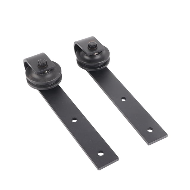 Juego De Herrajes Para Puertas Corredizas De Granero, Moderno De Rieles Con Acabado Negro De Acero Al Carbono Resistente Para Una Sola Puerta De , Decoración Del Hogar Estilo
