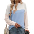 thumbnail image 2 of SHIBEVER Women Long Sleeve Tops Color Block Round Neck Shirts Casual Knitted Ribbed Sweatshirts Pullover for Women Fall Clothing Tunics Tops Blouses Size S, 2 of 6