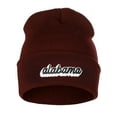 thumbnail image 2 of I&W Classic USA Cities Winter Knit Cuffed Beanie Hat 3D Raised Layer Letters, Alabama Burgundy,  White Black, 2 of 2