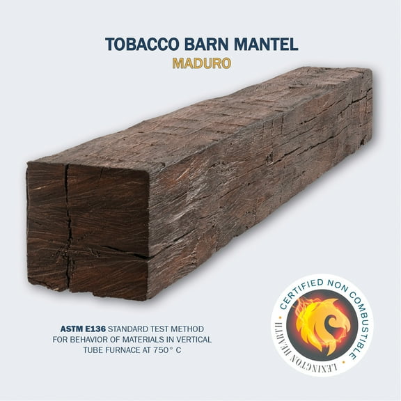 Flat Sawn Beam Non-Combustible Mantel 5' Maduro Finish