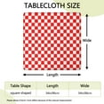 thumbnail image 2 of Red and Black Checkered Pattern Square Fitted Tablecloth with Elastic Edge,Square Table Cover,Washable Elastic Table Cover for Home Kitchen Party Decor 34"x34", 2 of 6
