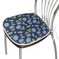 thumbnail image 3 of Flower Dining Chair Pad, Floral Burgeoning in Vibrant Colors, Water Resistant Pillow with Straps for Kitchen Seats, 4 Pieces Set, Night Blue Lime Green, by Ambesonne, 3 of 5