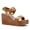 Brown, variant on YDN Women Open Round Toe Metal Decor Platform Sandals Ankle Buckle Strap Wedge High Heels Summer Dressy Outdoor Shoes Size 7 Red