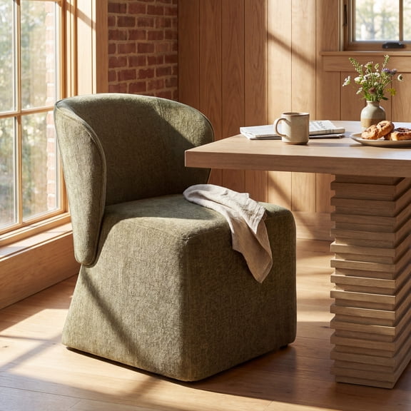 Christopher Knight Home Modern Minimalist Upholstered Accent Dining Chair, Olive Green