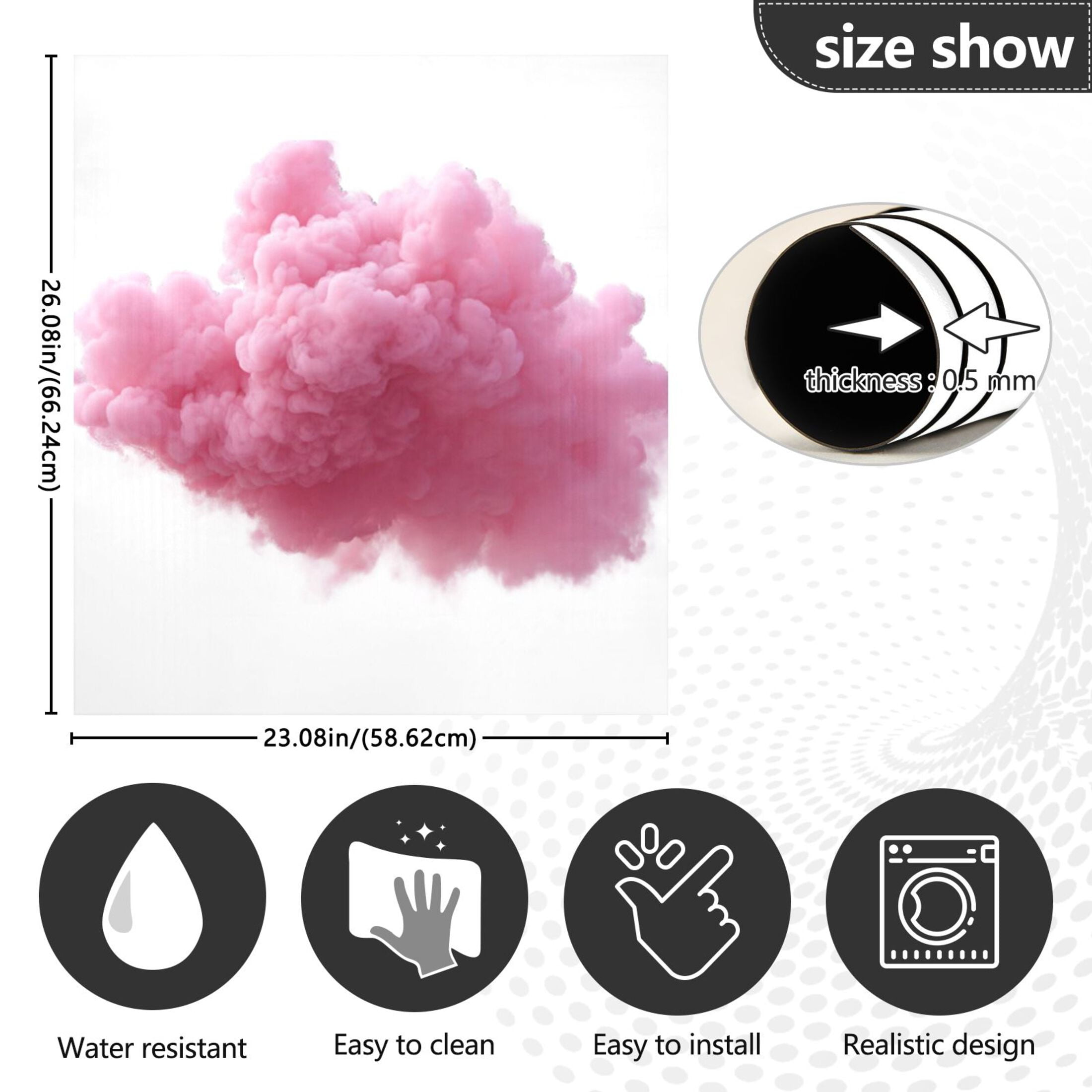 IAUYY Magnetic decorative sticker - 23x26 Inch PVC Refrigerator Decorative Cover, Removable DIY Art for Kitchen Appliances Clouds