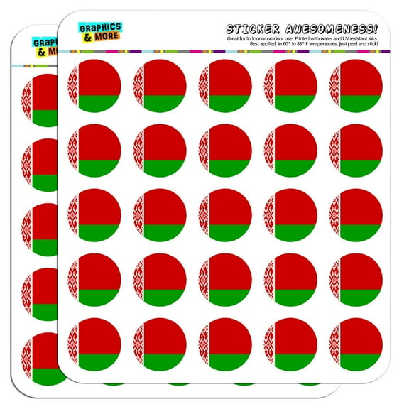 Belarus National Country Flag 1" Scrapbooking Crafting Stickers