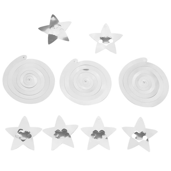 TAILTOSS 6Pcs Silver Dizzy Danglers Star Spiral Hanging Decorations for Birthdays