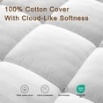 thumbnail image 2 of Premium Cotton Fitted Mattress Pad, Queen Quilted Soft Mattress Topper with Down Alternative Fill, Deep Pocket Fits 8-22 inch Mattress (60x80" White), 2 of 7