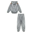 thumbnail image 6 of MSemis Men's Sauna Suits Two Piece Hooded Long Sleeve Sweat Top and Pants Workout Tracksuit Type A Silver XXL, 6 of 7