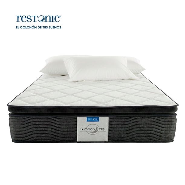 Restonic | Colchón King size Ortopédico, Tela Hipoalergénica + 2 Almohadas