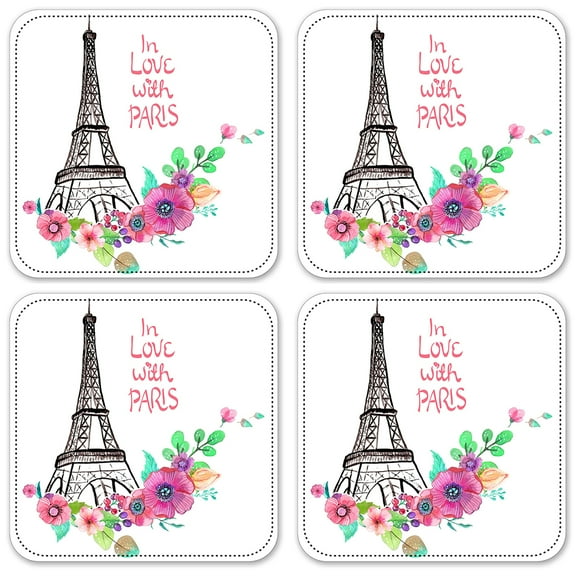 Vinyl Drink Coasters - Set of 4 - In Love with Paris