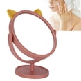thumbnail image 3 of Cute Small Makeup Mirror with Adjustable Clear Exquisite Flexible Convenient, Cartoon Style Cat Ear Shape Design for Home Dorm, Portable 360 Degree Rotation, Base Plate Storage, 3 of 8