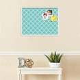 thumbnail image 3 of PinPix 27x20 Custom Cork Bulletin Board Diamond Modern Pattern Aqua White Poster Board Has a Fabric Style Canvas Finish, Framed in Diamond Modern Pattern Aqua White, by ArtToFrames (PinPix-1799), 3 of 5