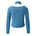 thumbnail image 3 of Vedolay Women's 2023 Tops Womens Casual Crewneck Lightweight Pullover Loose Fit Sweater,Blue L, 3 of 5
