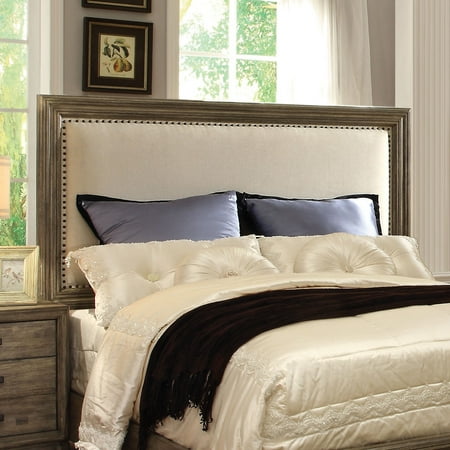 Ash Bedroom Furniture - Furniture of America Traline Fabric Padded Natural Ash Headboard, Multiple Sizes