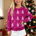 thumbnail image 2 of Christmas Boys Girls Sweater Kids Crewneck Long Sleeve Pullover Knit Tops,Relaxed Warm For Festival School Wear,Pink,13-14 Years, 2 of 6