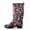 Black Garden Flower, variant on Women’s Tall Rain Boots Waterproof Garden Boots for Women, Sunflower Print Non-Slip Sole, Lightweight Durable Outdoor Boots, Green, Size 6