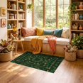 thumbnail image 2 of ODIKA 3'x5' Ultra-Soft Throw Mat, Festive Botanical Vine Border Circle Classroom Round Rings Leaves Playful None Washable, Bare feet friendly, Easy Care Indoor rug for Bedside, Vanity, 2 of 7