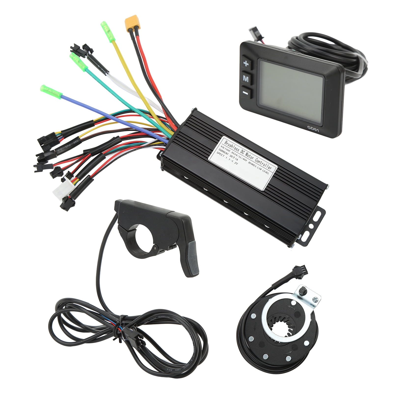 Electric Bike Motor Controller Set, 30A Sinewave Controller 24V 36V 48V