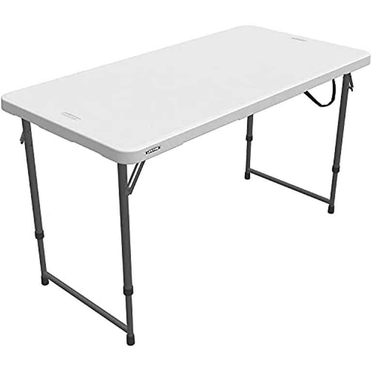 HYMnature Folding Table 4 FT Folding Tables Plastic Craft Table Commercial  Folding Utility Table Two Heights with Resin Top for Indoor Outdoor Dining