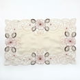 thumbnail image 2 of Table Runner Embroidered Floral Lace Fabric Translucent Gauze Table Cloth, 2 of 8