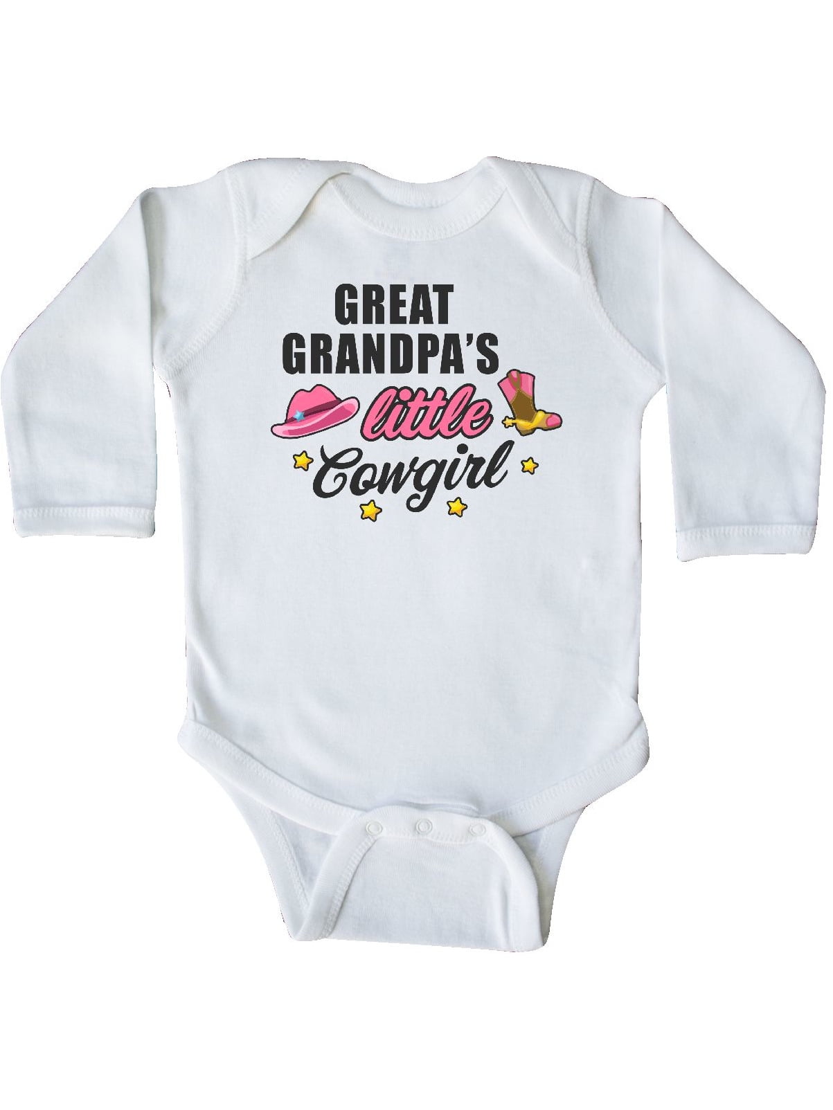 inktastic Grampas Little Cowgirl with Cowgirl Hat and Boots Long Sleeve Creeper