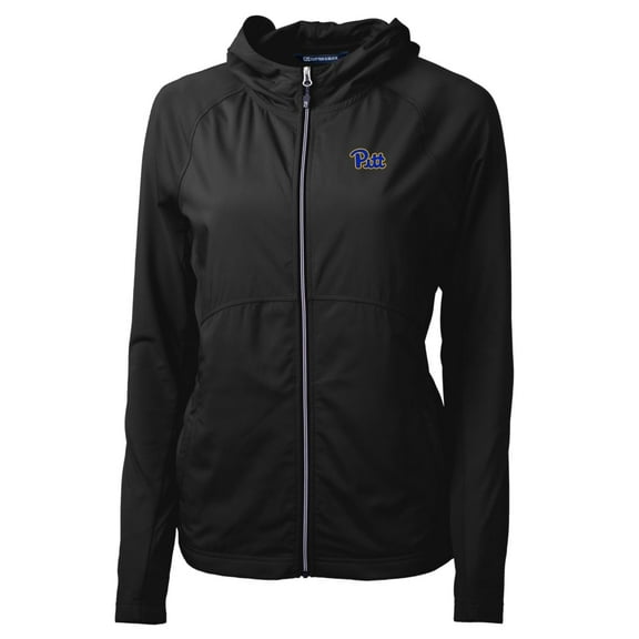Women's Cutter & Buck Black Pitt Panthers Adapt Eco Knit Full-Zip Jacket