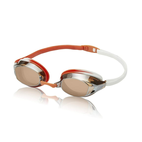 Speedo Vanquisher EV Mirrored Swim Goggles - Mirrored White Orange/Smoke/Grey