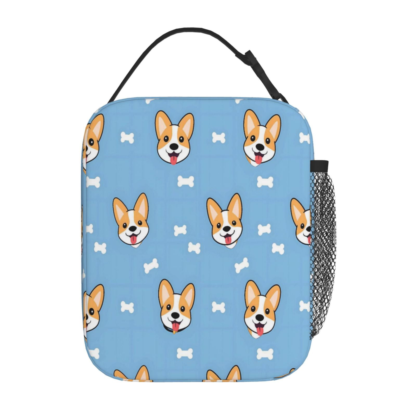 Lunch Bag For Women Men Insulated Portable Lunch Box Bento Box Office Picnic Travel Cooler Bag Corgi And Bones (3)
