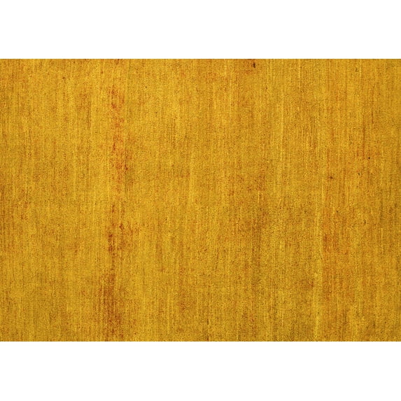 Ahgly Company Machine Washable Indoor Rectangle Abstract Yellow Modern Area Rugs, 7' x 10'