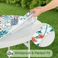 thumbnail image 5 of Round Picnic Table Cloth 100% Waterproof & Oil Proof, Elastic Fitted Table Cover for 36"-44" Round Tables, for Dining, Camping, Outdoor, 5 of 7