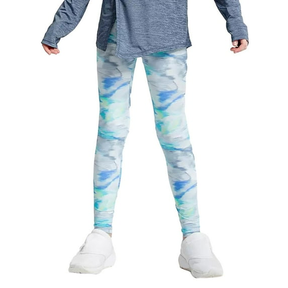 Gyratedream Leggings for Little Girl Contrast Color High Waisted Yoga Pants Quick-dry Soft Sweatpants 4-10Y