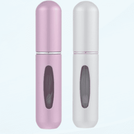 Portable Mini Refillable Perfume Atomizer Bottle Travel Aluminum Pump Fragrance Container Easy to Fill Empty Spray Bottle for Party Dating Business Trip 0.17oz 2Pack