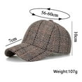 thumbnail image 3 of Mens Baseball Caps Plaid Print Adjustable Unisex Hat Fall Winter Seasons Running Workouts Outdoor Sports Khaki One Size, 3 of 9