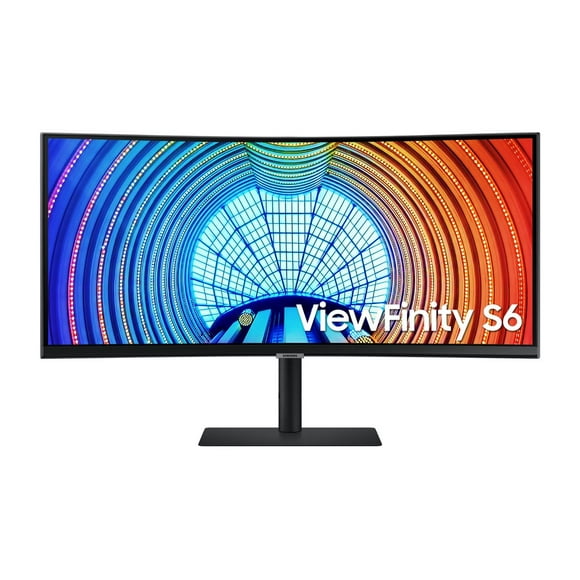 Samsung ViewFinity S6 S34C654VAN - S65VC Series - LED monitor - curved - 34" - 3440 x 1440 UWQHD @ 100 Hz - VA - 350 cd/m�� - 3000:1 - HDR10 - 5 ms - HDMI, DisplayPort, USB-C - speakers - black