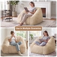 thumbnail image 6 of Fulsmile 4FT Bean Bag Chair for Adults, Compressed Cozy Lazy Sofa Filled with Memory Foam, Trapezoidal Large Reading Plush Chair for Bedroom Living Room Video Room, Beige, 6 of 8